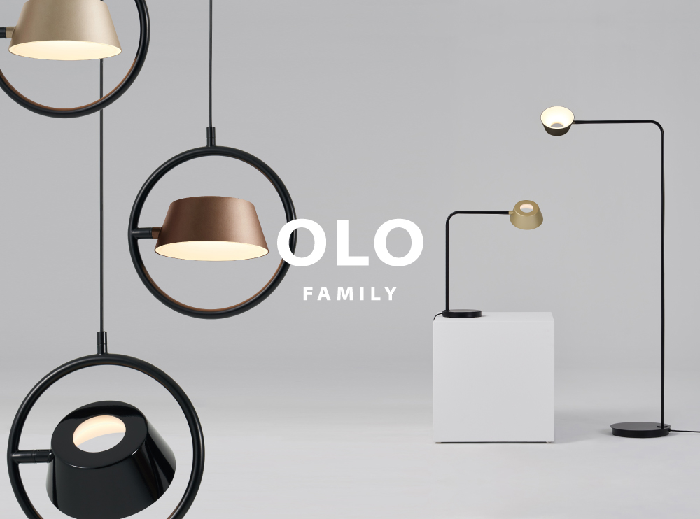 巧用幾何造型的 OLO，以雙向出光的簍空燈罩翻新人們對燈具的想像，繼 2018年首推，2020年 「OLO Φ」接續面世，如今系列家族再添全新成員：OLO Φ 單吊燈、OLO 桌立燈，為空間注入療癒光輝。